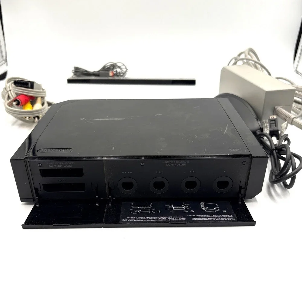 Nintendo Wii Black Console RVL-001 GameCube Compatible Bundle Untested